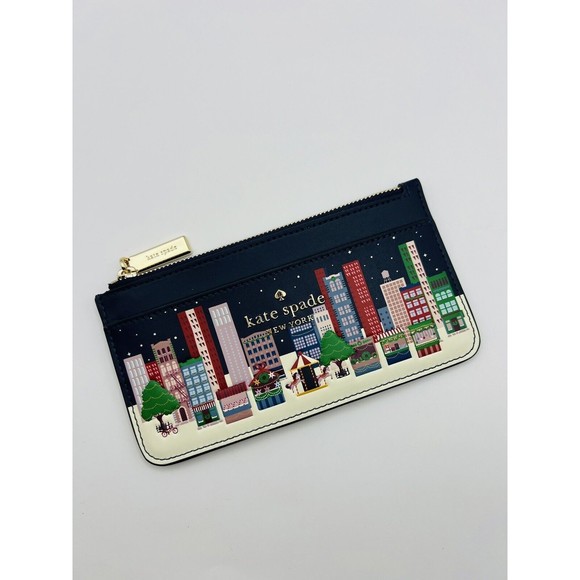 Kate Spade Winter Wonders Large Slim Card Holder New w/tag $149